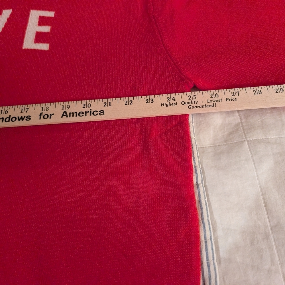 CASHMERE red 'love', Pink Heart With Faux Pearl Studs Sweater XL Charter Club - Picture 4 of 5